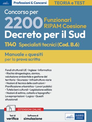 cover image of Concorso per 2200 Funzionari RIPAM coesione. 1140 Specialisti tecnici (Cod. B.6)